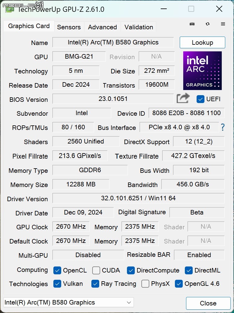 Intel Arc B580 公版顯示卡開箱實測 以定價魔法與 12 GB 顯示記憶體打入市場的主流顯卡選擇