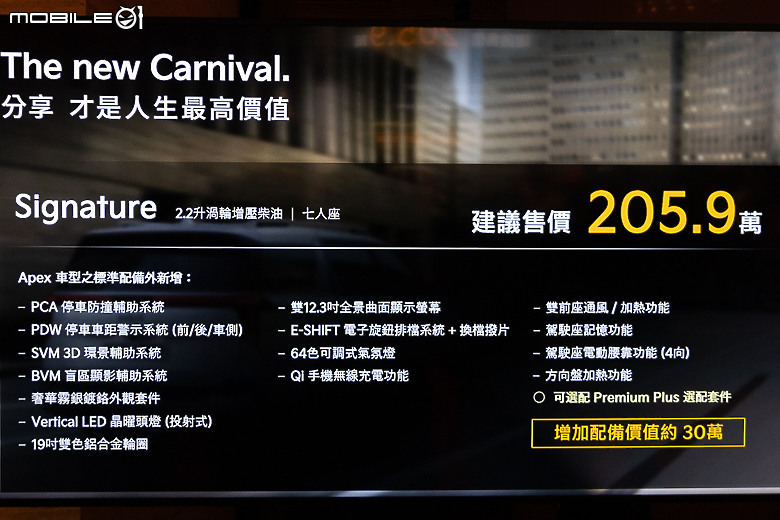【採訪】Kia 小改款 Carnival 三車型 164.9～205.9 萬元正式上市！