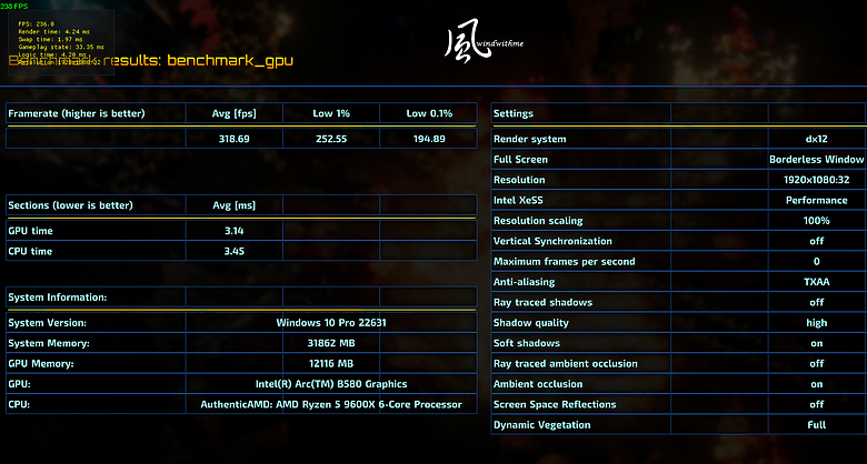 點我看大圖 Intel Arc B580搭載XeSS 2對比A750、4060Ti效能解析