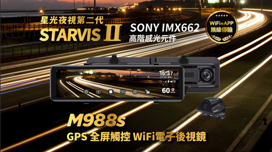 快譯通重磅推出超高CP款M988W及M988S電子後視鏡行車記錄器