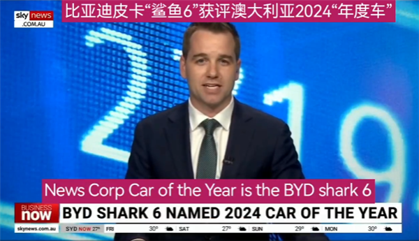 大大超过预期，比亚迪“鲨鱼”在澳洲爆了，获评澳大利亚2024“年度车”大奖！
