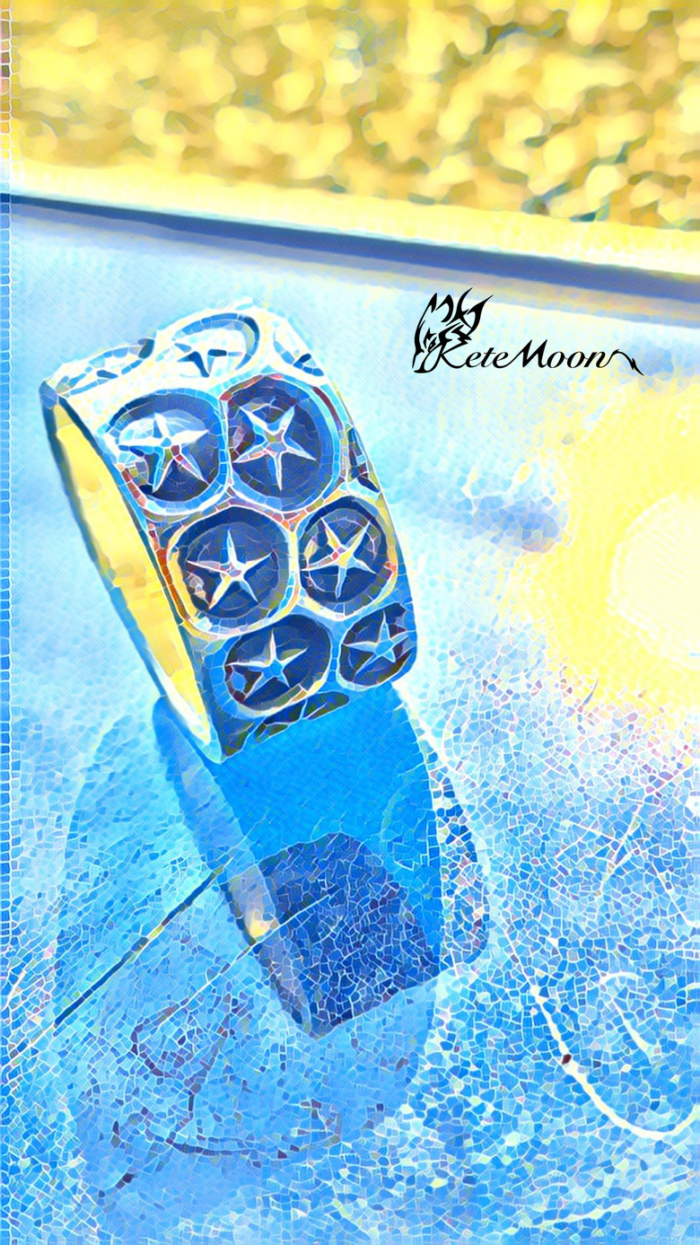 點我看大圖 Cody Sanderson-Star Stamp星粒打印銀戒