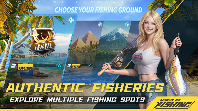 《釣魚世界》 World of Fishing 12月12日 通知上架 模擬真實釣魚的3D休閒手遊 | 第一視角體驗拋、刺、滑等操作 拜訪著名漁場 收集不同魚種 高清3D真實感 簡單易玩