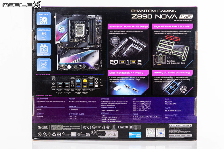 華擎 PHANTOM GAMING Z890 NOVA WIFI 主機板開箱實測 以雙生旗艦配置提供不同視覺選擇