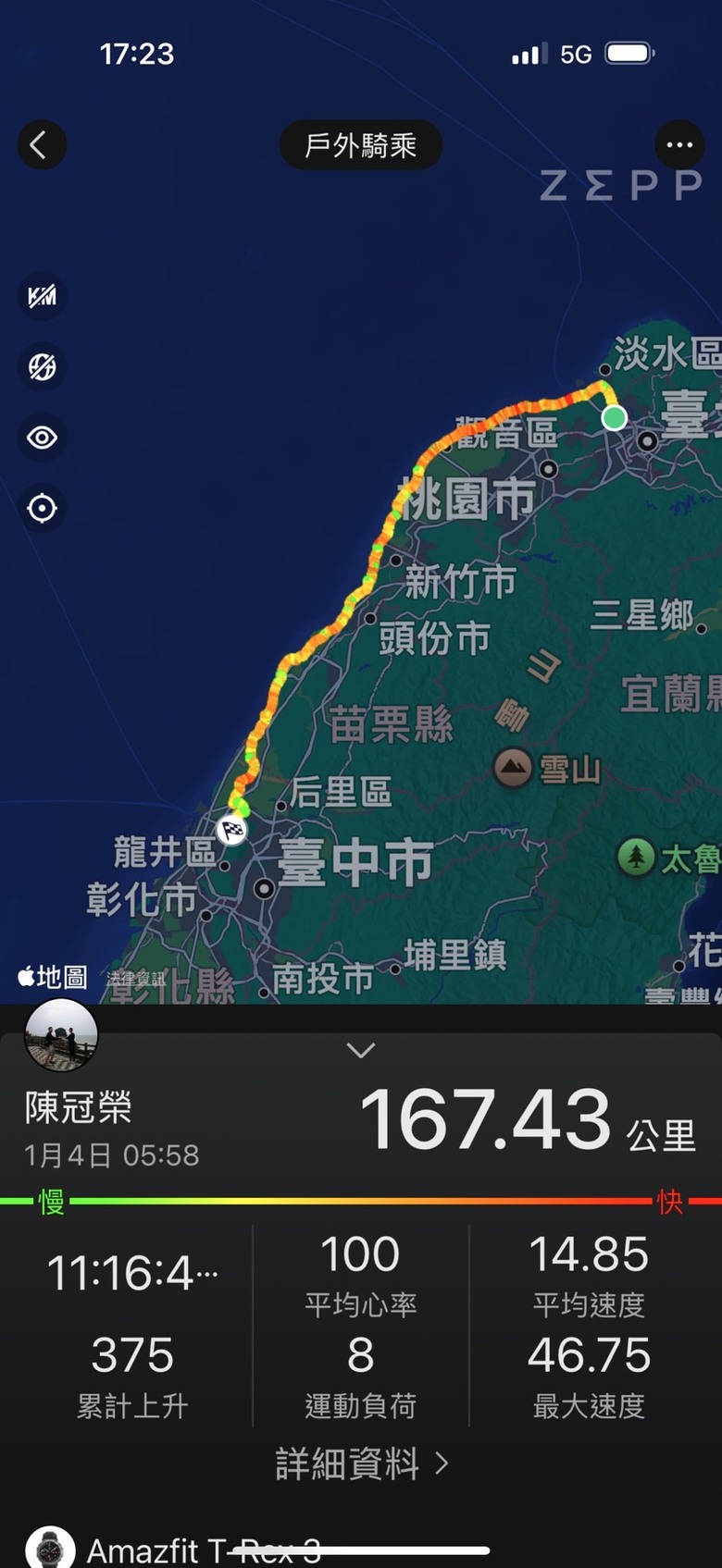 華米Amazfit T REX 3 & ZEBOD shimano 105 一日北中