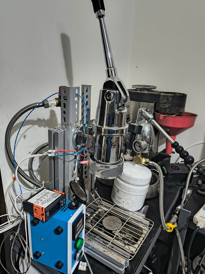 自製商業拉霸沖煮頭咖啡機
