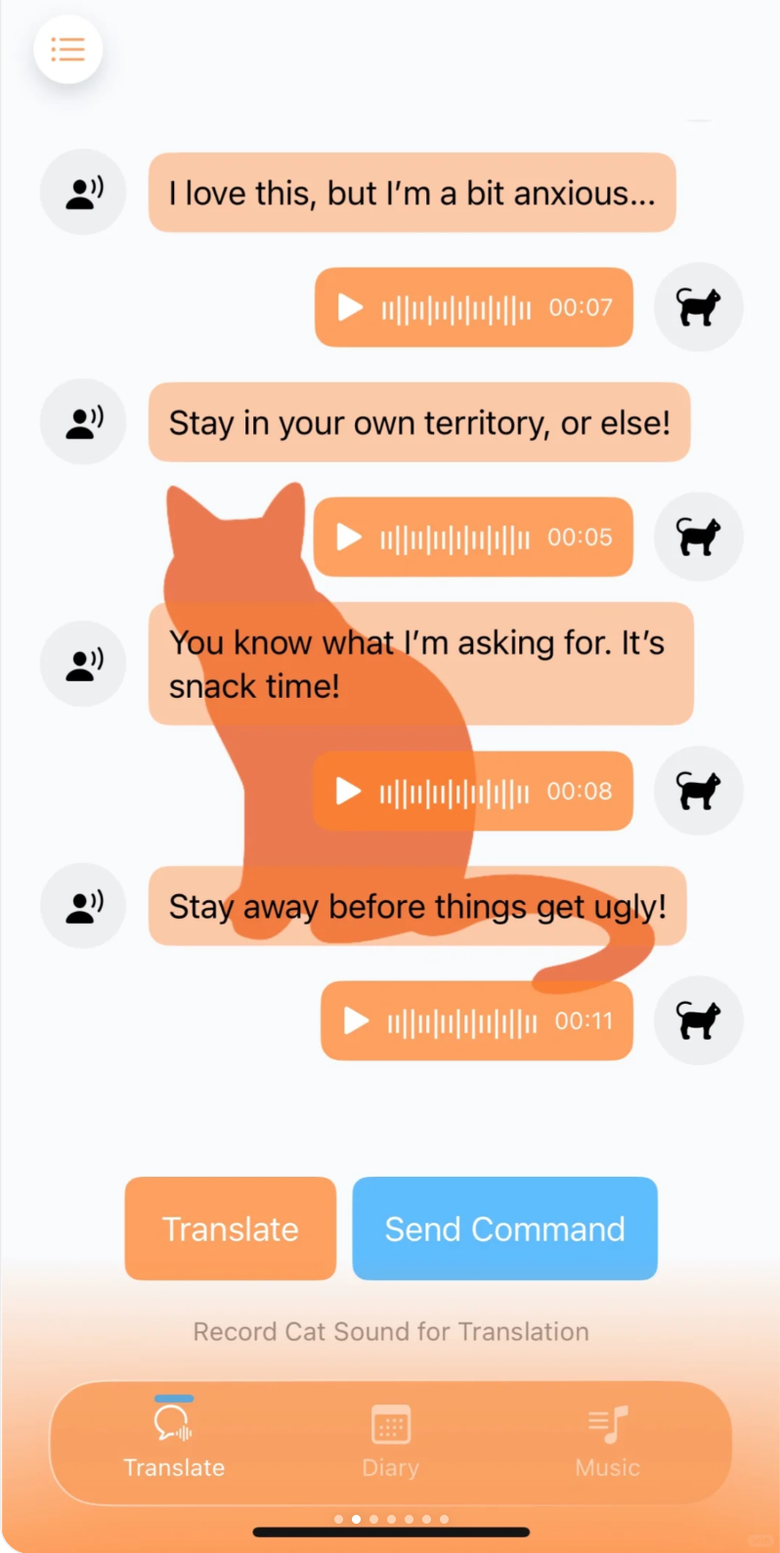 點我看大圖 有沒有人有興趣測試用AI翻譯的貓咪專屬溝通App