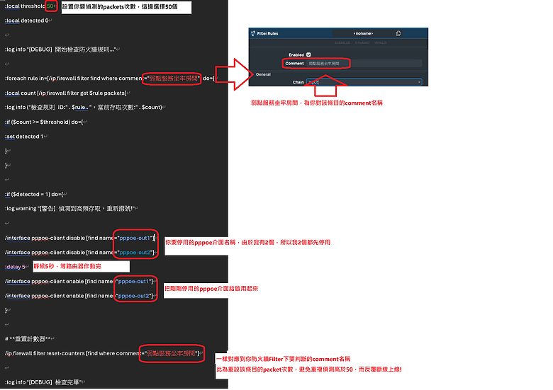 點我看大圖 RouterOS新增雙WAN自訂路由、自動黑名單更新、常見資安漏洞封鎖、防止DDOS攻擊
