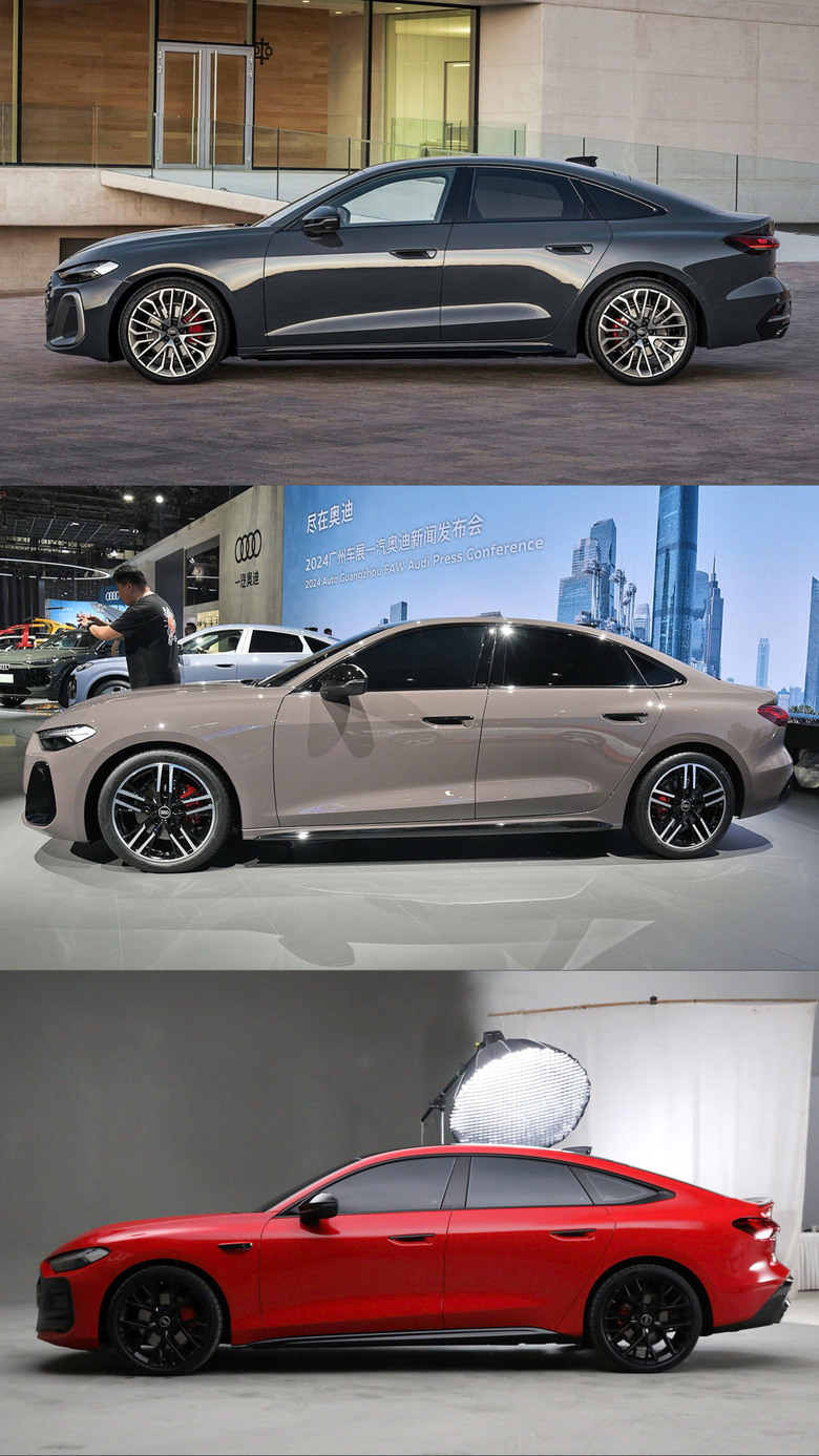 一車三變!新款A5 轎車的三種變體外觀差異