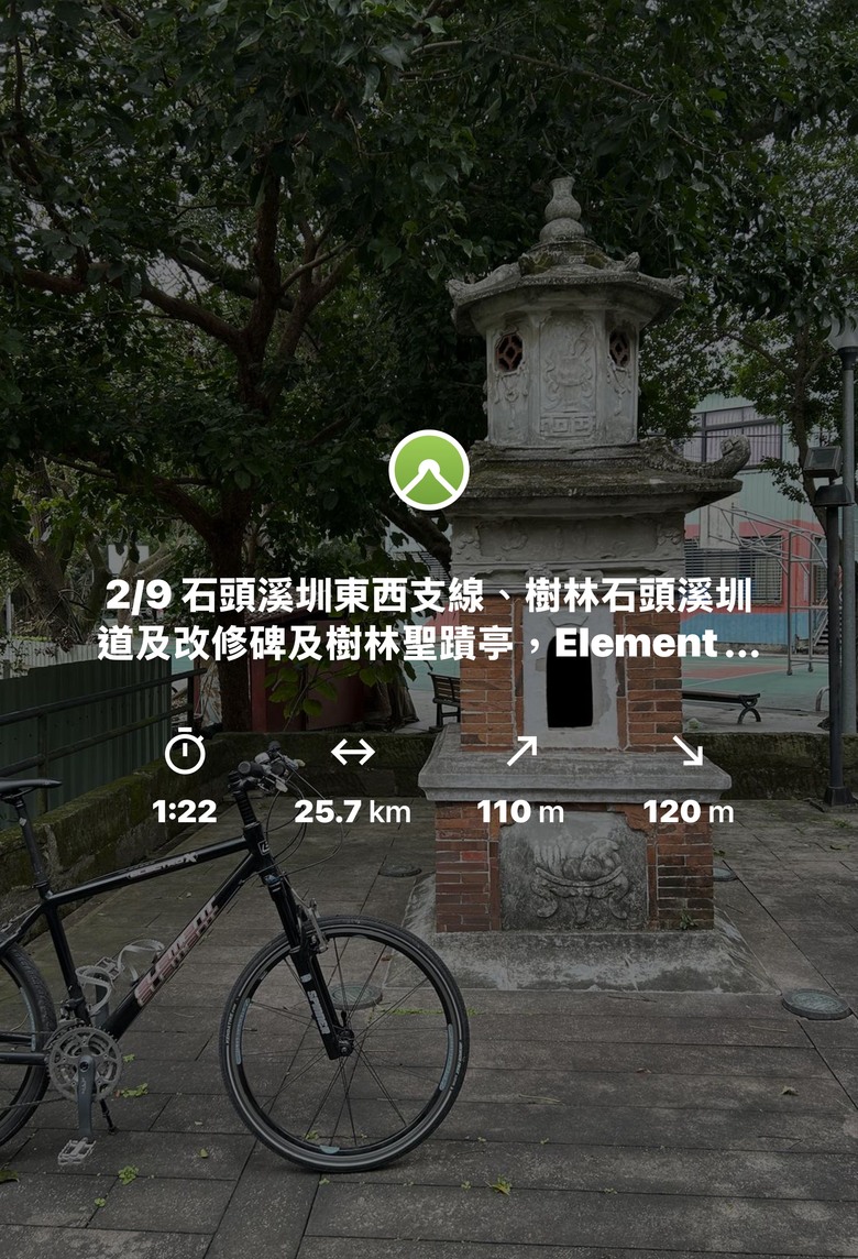 2/9 石頭溪圳東西支線、樹林石頭溪圳道及改修碑及樹林聖蹟亭，Element風櫃店輕旅行