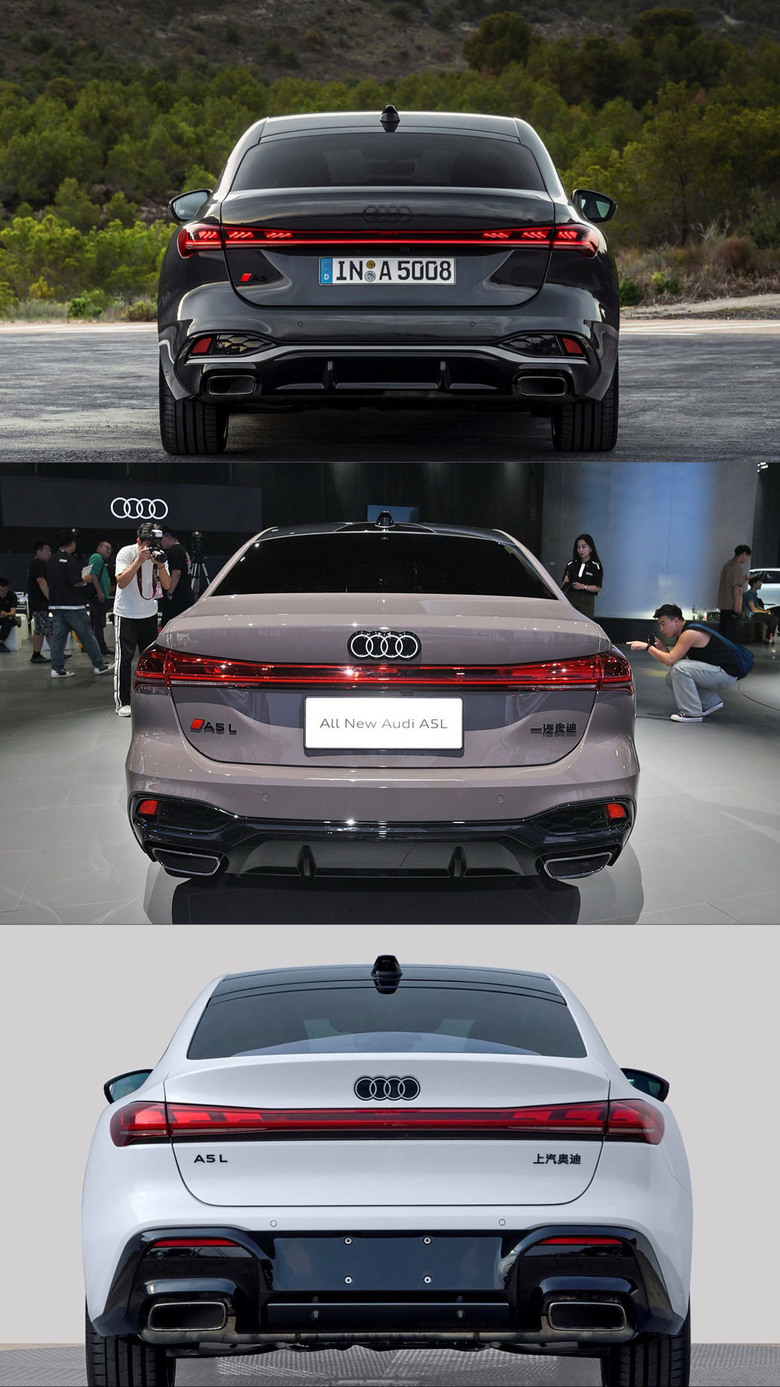 一車三變!新款A5 轎車的三種變體外觀差異