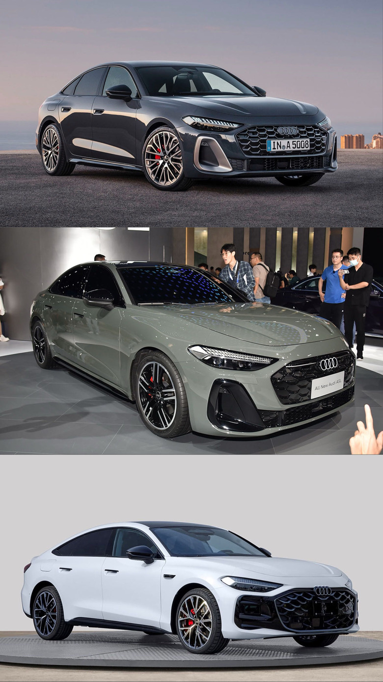一車三變!新款A5 轎車的三種變體外觀差異