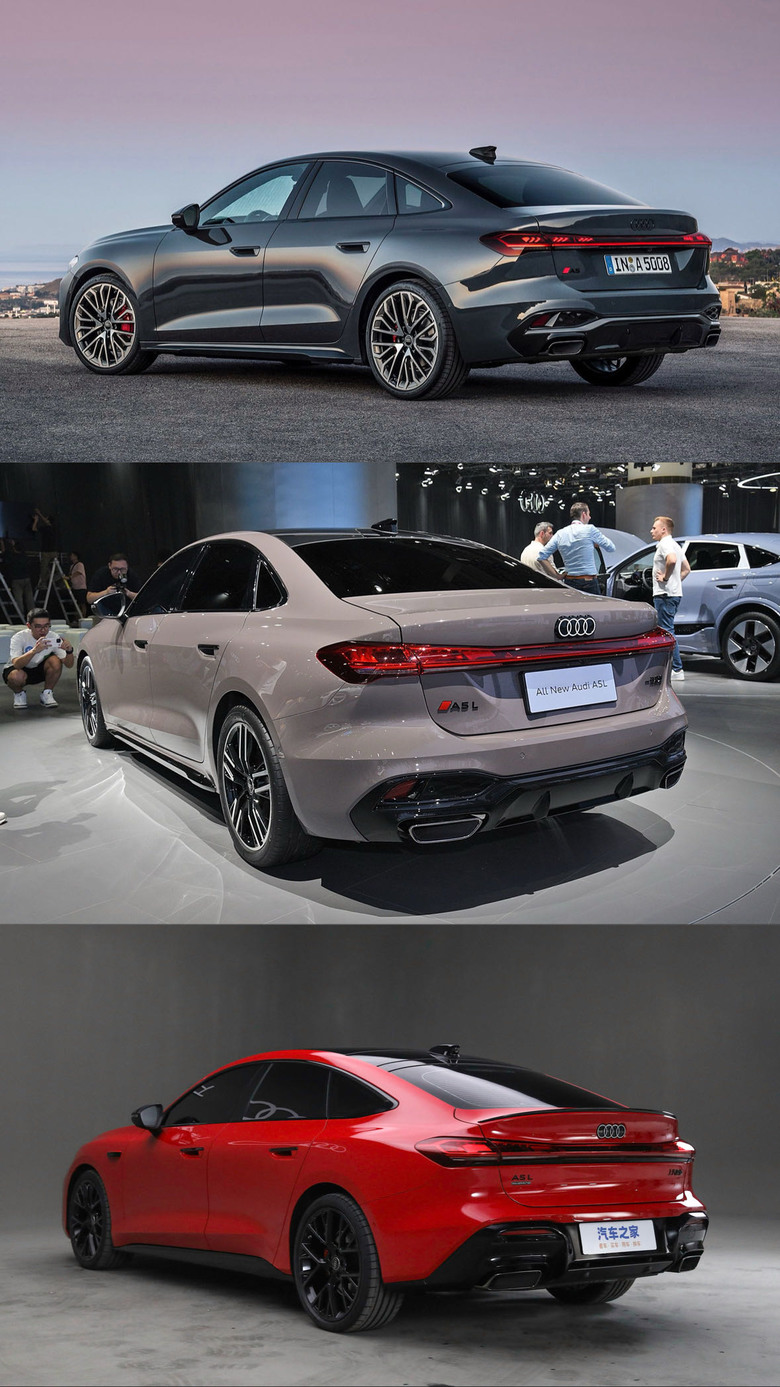 一車三變!新款A5 轎車的三種變體外觀差異