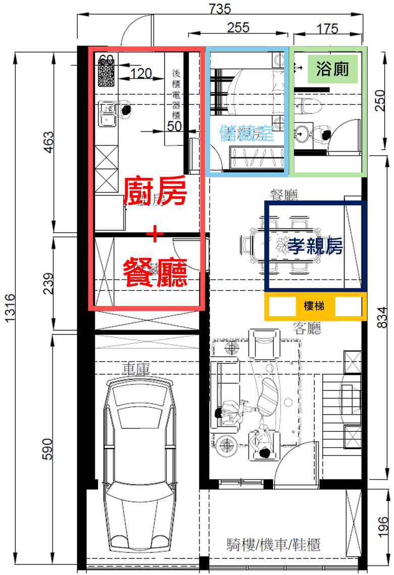 狹長型格局優化請益
