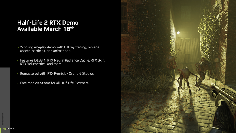 NVIDIA 將在 GDC 發表新遊戲功能:戰慄時空 2 RTX 版正式推出、神經著色器支援 Direct X、更多 DLSS4 支援遊戲以及 AI NPC 應用
