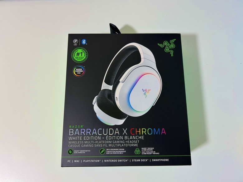 點我看大圖 【心得】Razer Barracuda X Chroma無線RGB遊戲耳麥開箱 70小時續航力+幻彩RGB效果 還支援多平台切換 超高顏值的雷蛇信仰電競耳機!!