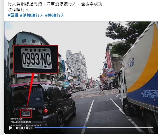 你知道路口的黃網線，沒斑馬線也要停讓行人嗎? 檢舉成功