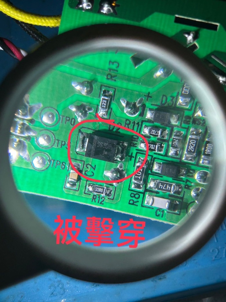 二極體被擊穿，找不到備品可替換
