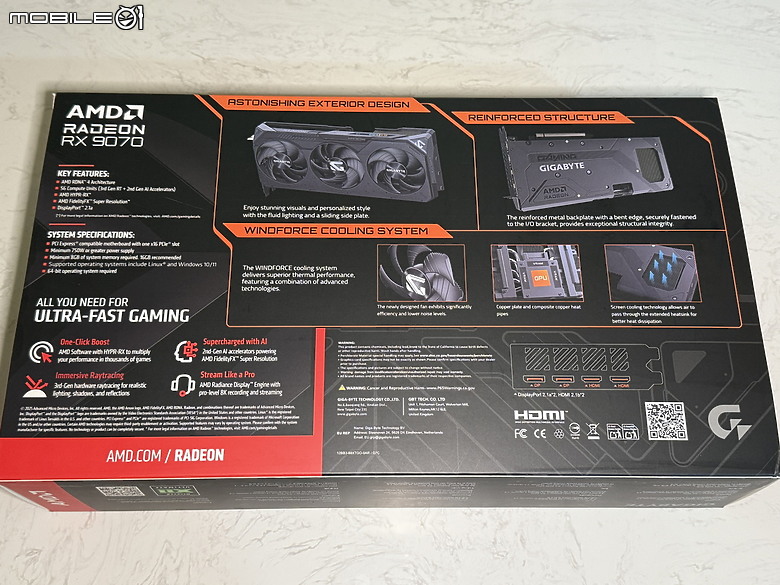 誠意滿滿5年保+雙HDMI 技嘉Radeon™ RX 9070 GAMING OC 16G 開箱