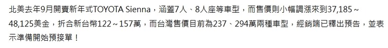 大家知道Toyota一台美國進口賣近250萬的車居然沒有TSS 3.0嗎？