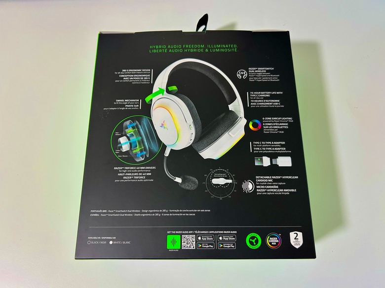點我看大圖 【心得】Razer Barracuda X Chroma無線RGB遊戲耳麥開箱 70小時續航力+幻彩RGB效果 還支援多平台切換 超高顏值的雷蛇信仰電競耳機!!