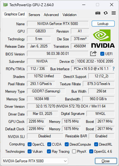 點我看大圖 動爪玩NVIDIA GEFORCE RTX 5080 FE-測試篇