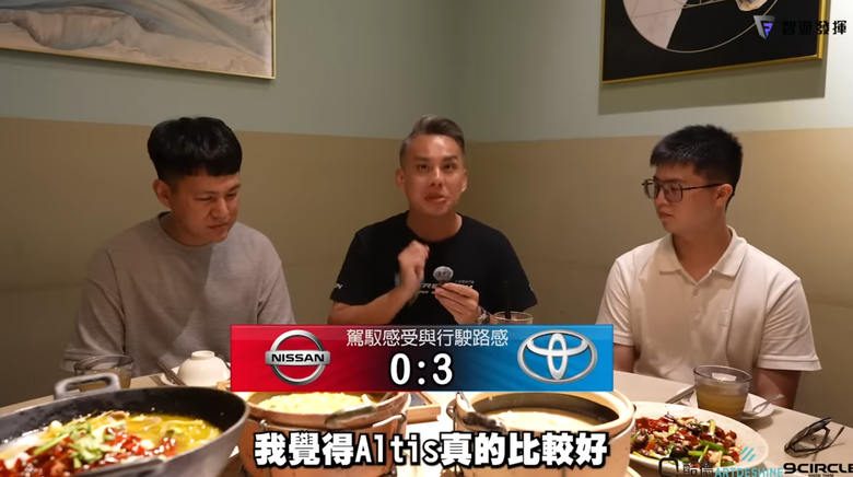 湯姆賢影片SENTRA vs ALTIS，結論是不是有些奇怪？