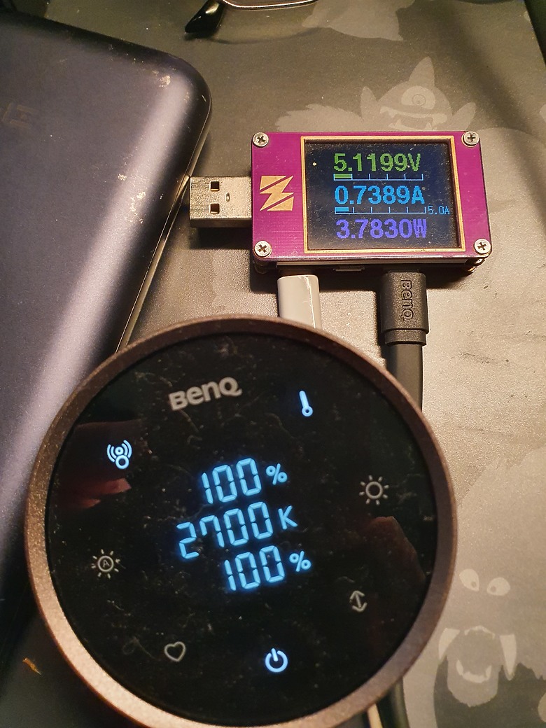 BenQ ScreenBar Halo2 耗電測試