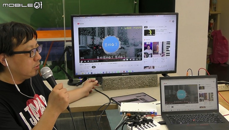 點我看大圖 手機轉卡拉ok轉換器..手機youtube歌曲當成卡拉ok伴奏...家裡變成私人KTV包廂!