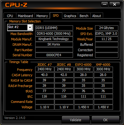 點我看大圖 非二進制 CL28 低延遲 DDR5 金百達 KingBank DDR5-6000 24GBx2 開箱