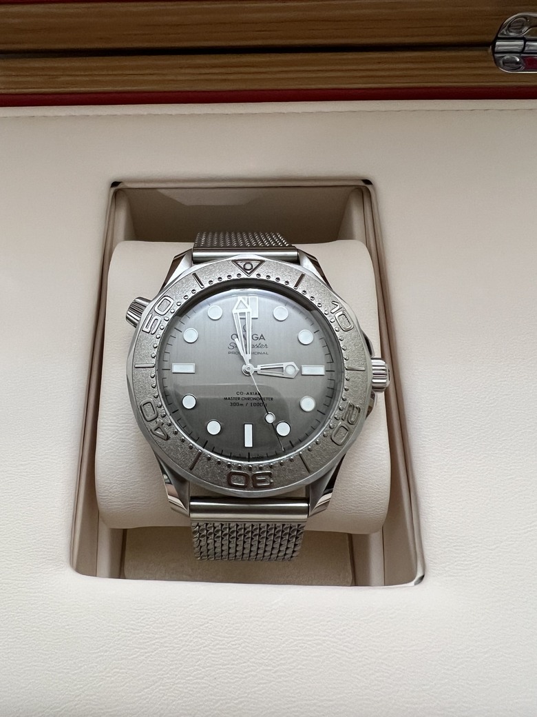 開箱分享 銀灰不鏽鋼面盤Seamaster 300海馬，醜帥的代表