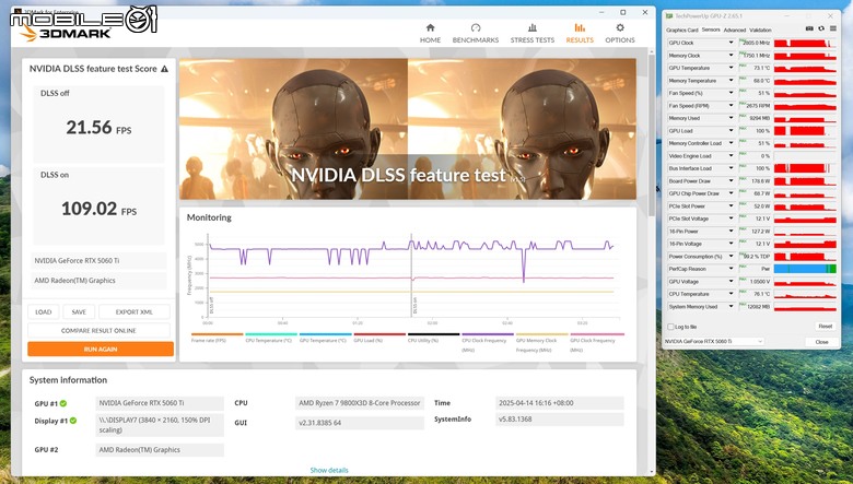 NVIDIA GeForce RTX 5060 Ti 顯示卡實測 在 1440p 解析度達成 3A 遊戲大作 100 fps 順跑目標