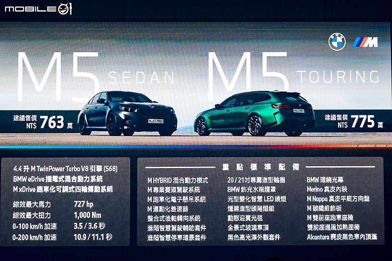 【採訪】BMW M5 / M5 Touring 763 萬元起正式上市,727hp 的混合動力猛獸!