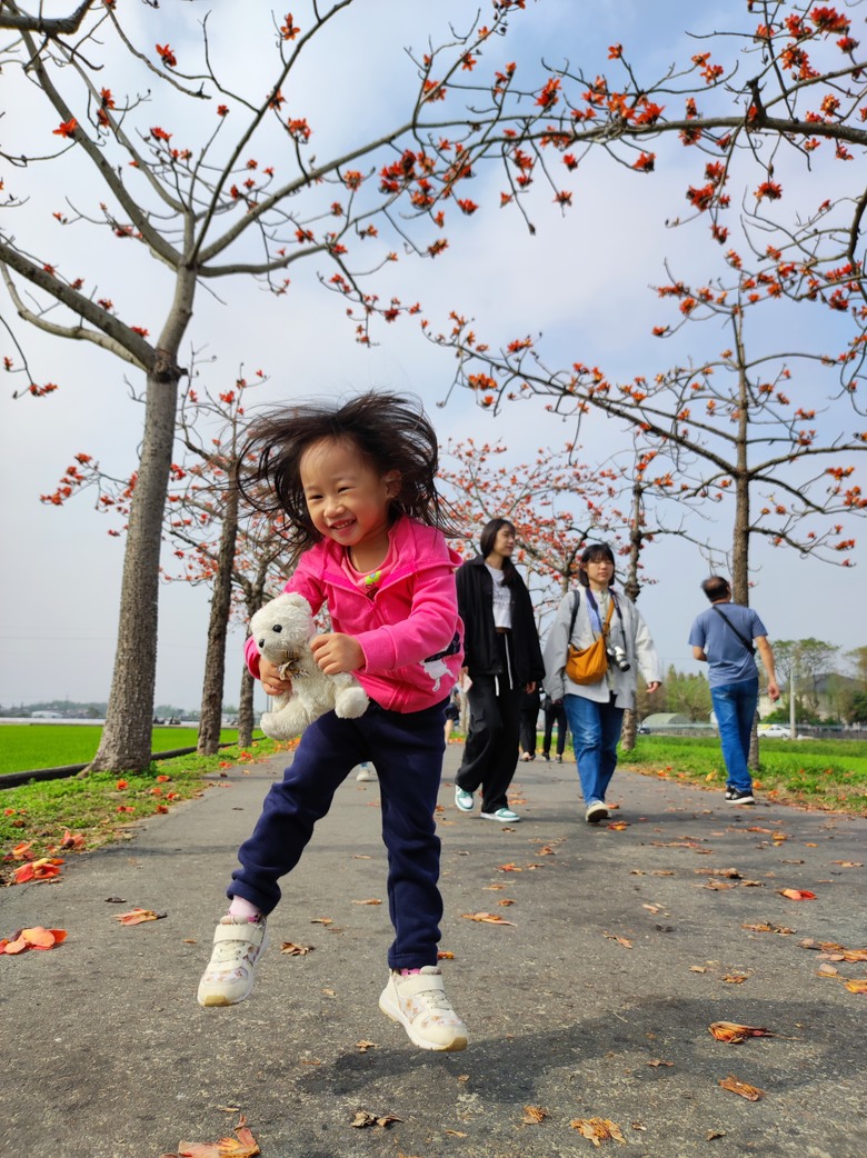 2025年，嘉南，小小孩的騎旅，日不落木棉花道^_^