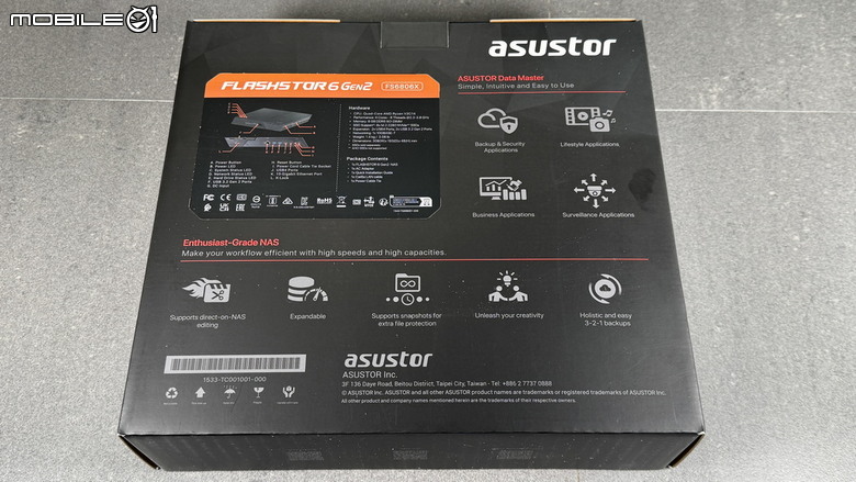 突飛猛進的效能提升。Asustor 華芸 FLASHSTOR 6 GEN2 - FS6806X 6Bay M.2 SSD NAS (全快閃網路儲存伺服器) 開箱測試