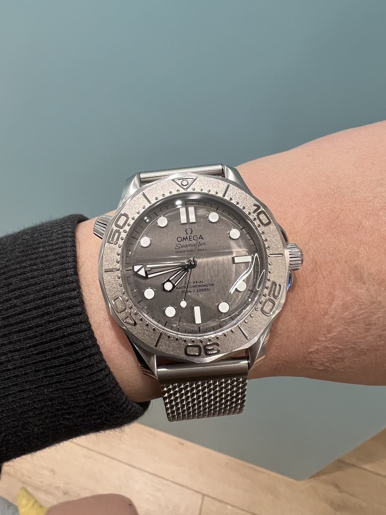 開箱分享 銀灰不鏽鋼面盤Seamaster 300海馬，醜帥的代表