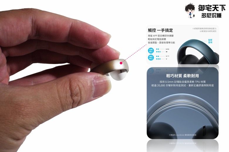 點我看大圖 開箱|soundcore AeroClip 開放式藍牙耳夾耳機 - 不入耳的舒適聆聽,渾厚有力氣傳導之作!
