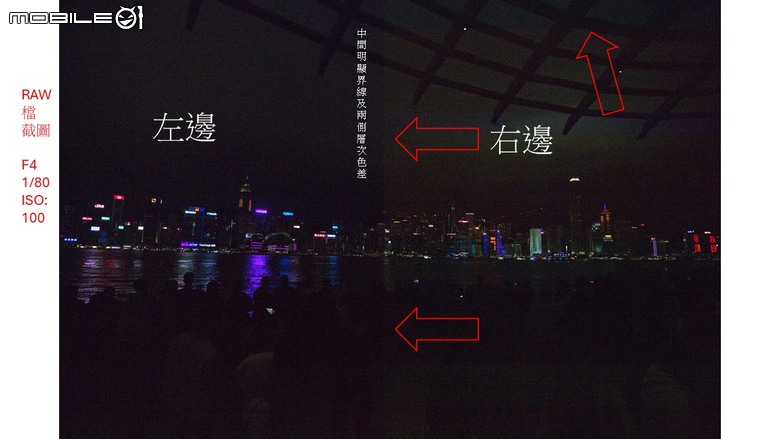 Panasonic LUMIX S1R 夜間拍攝RAW檔 出現中央垂直界線與兩側嚴重色偏問題