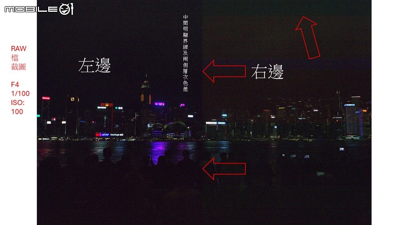 Panasonic LUMIX S1R 夜間拍攝RAW檔 出現中央垂直界線與兩側嚴重色偏問題