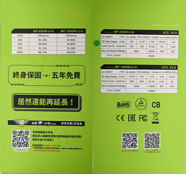 snake蛇吞象GAMER PRO+ 850W金牌全模組化電源開箱
