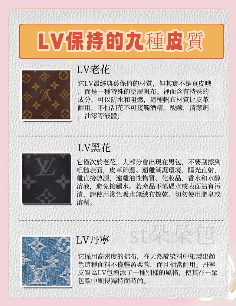 點我看大圖 st朵朵包用白話教你怎麼挑,LV 包包材質懶人包!
