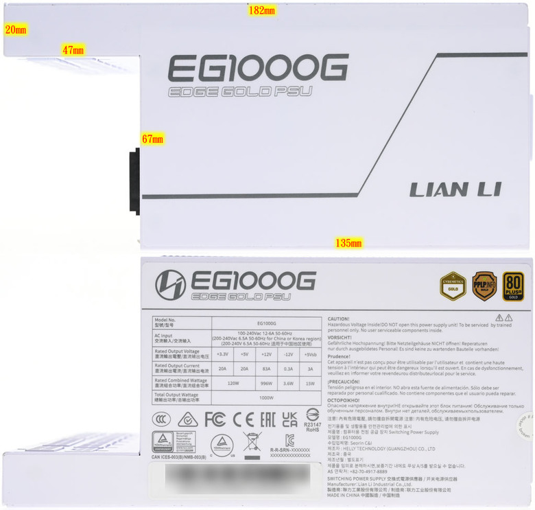 LIAN LI EDGE GOLD EG1000G 1000W金牌全模組化電源開箱