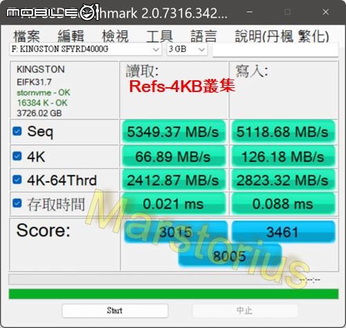 點我看大圖 KingSton FURY Renegade 4T 不專業測速