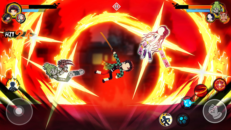 《火柴惡魔暗影格鬥》 Stick Demon Shadow Fight 火柴人題材 鬼滅之刃 3V3 格鬥遊戲 | 成為鬼殺隊 爽快的技能施放 使用經典角色 炭治郎 禰󠄀豆子 我妻善逸 嘴平伊之助