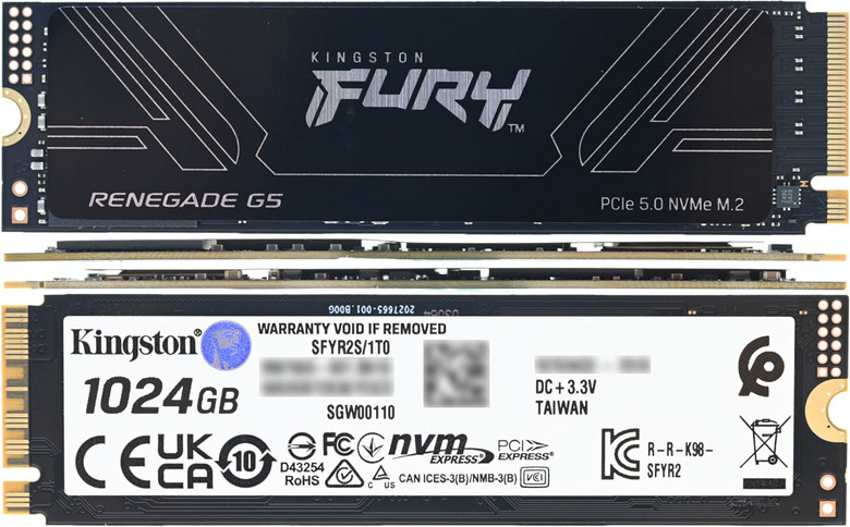 點我看大圖 Kingston FURY Renegade G5 1TB PCIe 5.0 NVMe M.2 SSD開箱