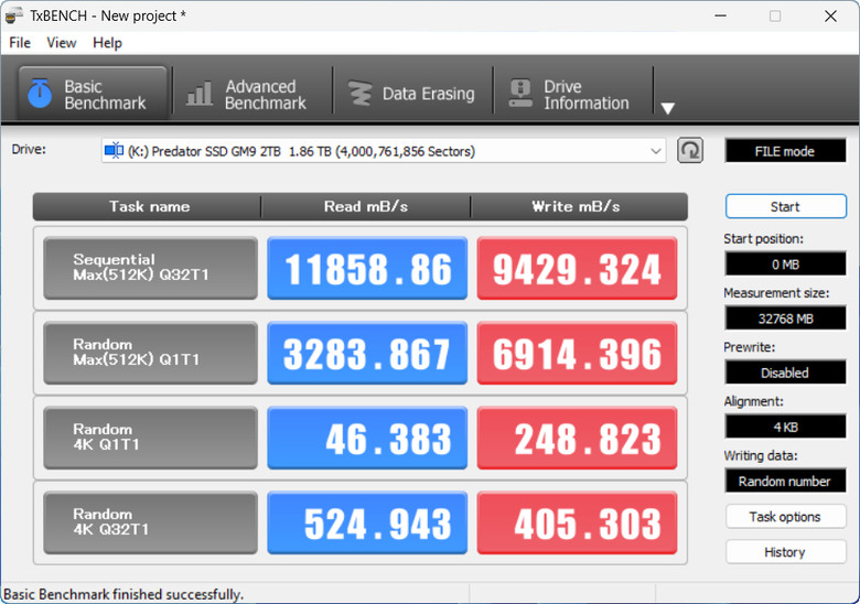 【開箱簡測】Acer Predator GM9 2TB PCIe Gen5.0 x4 (HMB) NVMe SSD 效能簡測 (圖多)
