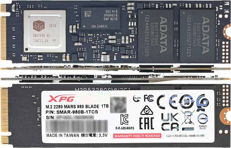 點我看大圖 XPG MARS 980 BLADE 1TB PCIe Gen5 M.2 2280 SSD開箱