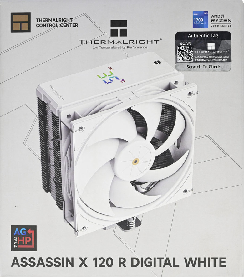 點我看大圖 THERMALRIGHT索摩樂ASSASSIN X 120 R DIGITAL WHITE散熱器開箱