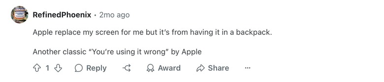 [Macbook鍵盤螢幕摩擦拓印痕災情] Apple説：這是妥妥的消費者自己的問題。