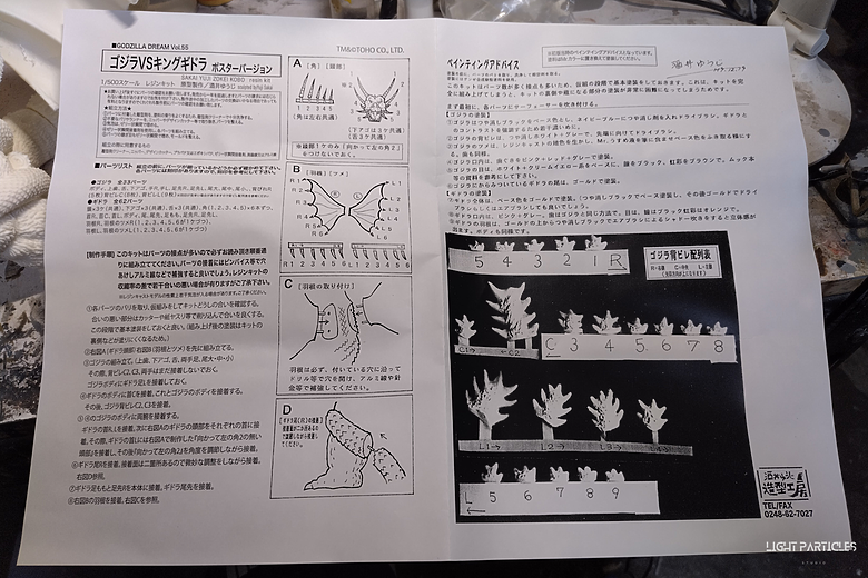 點我看大圖 哥吉拉 VS 王者基多拉 海報樣式 白模 塗裝分享